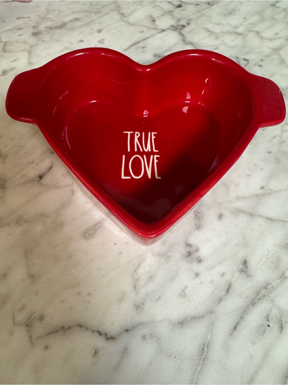 Rae Dunn Red Heart Ceramic Baking Dish with "TRUE LOVE" - Picture 5 of 5